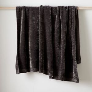 West Elm Luxe Chenille Throw - Gray